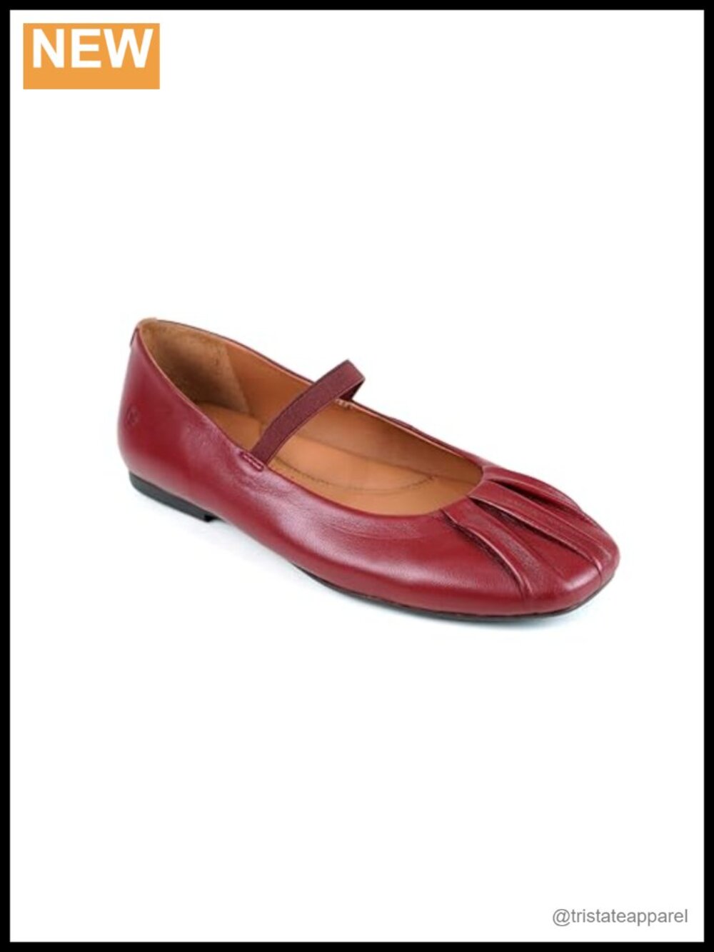 Women's Mary Jane Flat Leather Arch Support Elastic Strap